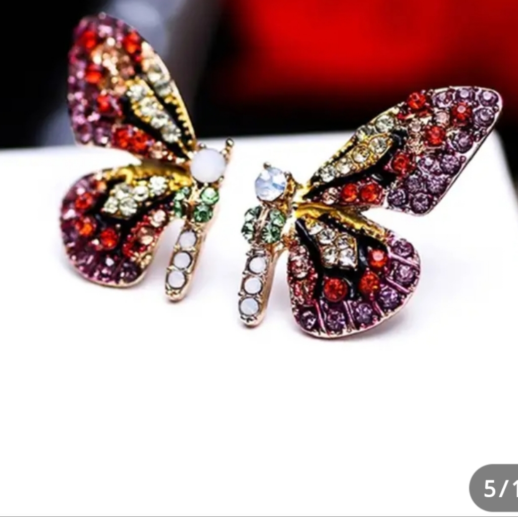 Butterfly Earrings Butterfly Earrings Simulated Gemstones
